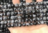 COB760 15.5 inches 8mm round snowflake obsidian beads wholesale