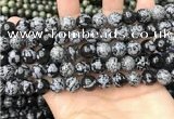 COB761 15.5 inches 10mm round snowflake obsidian beads wholesale