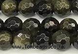 COB785 15 inches 6mm faceted round golden obsidian beads