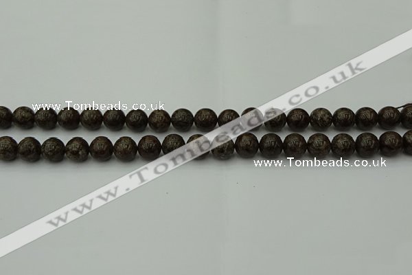 COB800 15.5 inches 4mm round red snowflake obsidian beads