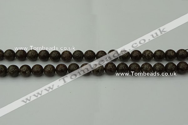 COB802 15.5 inches 8mm round red snowflake obsidian beads