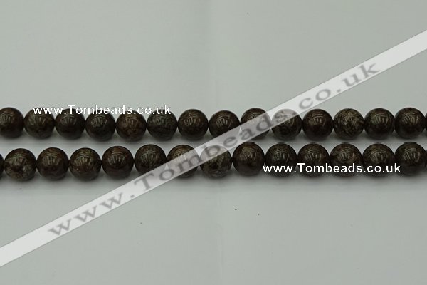 COB804 15.5 inches 12mm round red snowflake obsidian beads