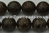 COB805 15.5 inches 14mm round red snowflake obsidian beads