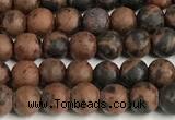 COB820 15 inches 4mm round matte mahogany obsidian beads