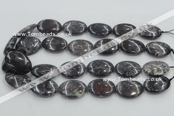 COJ03 15.5 inches 22*30mm oval blood jasper gemstone beads