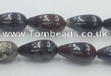 COJ08 15.5 inches 10*20mm teardrop blood jasper gemstone beads