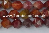 COJ1001 15.5 inches 6mm faceted nuggets red porcelain jasper beads