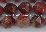 COJ1009 15.5 inches 12mm faceted nuggets pomegranate jasper beads