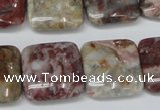 COJ216 15.5 inches 20*20mm square blood stone beads wholesale