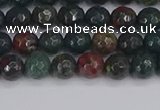 COJ310 15.5 inches 4mm faceted round Indian bloodstone beads