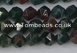 COJ320 15.5 inches 6mm faceted nuggets Indian bloodstone beads