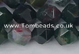 COJ323 15.5 inches 12mm faceted nuggets Indian bloodstone beads