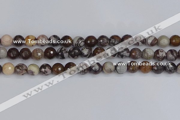 COJ364 15.5 inches 12mm faceted round outback jasper beads