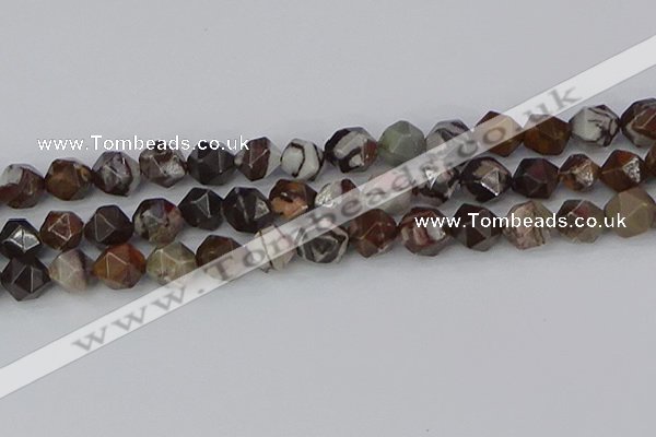 COJ374 15.5 inches 12mm faceted nuggets outback jasper beads