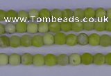 COJ400 15.5 inches 4mm round matte olive jade beads wholesale