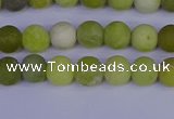 COJ401 15.5 inches 6mm round matte olive jade beads wholesale