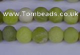 COJ402 15.5 inches 8mm round matte olive jade beads wholesale