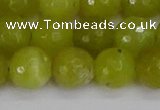 COJ412 15.5 inches 12mm faceted round olive jade beads