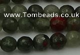 COJ462 15.5 inches 8mm faceted round blood jasper beads wholesale