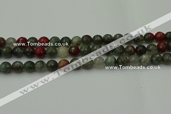 COJ464 15.5 inches 12mm faceted round blood jasper beads wholesale