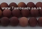 COJ472 15.5 inches 8mm round matte African blood jasper beads