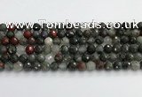 COJ485 15.5 inches 8mm faceted round blood jasper beads wholesale