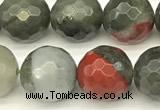 COJ496 15 inches 8mm faceted round blood jasper beads