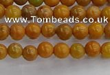 COJ600 15.5 inches 4mm round orpiment jasper beads wholesale