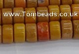 COJ621 15.5 inches 5*8mm heishi orpiment jasper beads