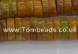 COJ622 15.5 inches 3*10mm heishi orpiment jasper beads