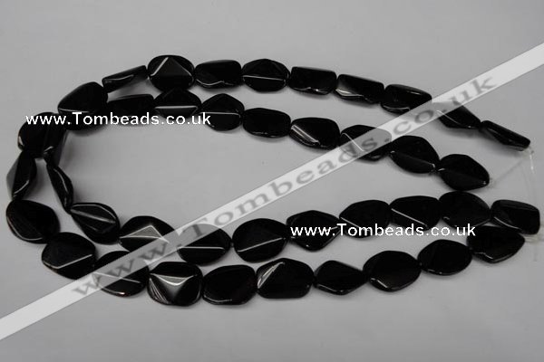 CON105 15.5 inches 15*20mm cut oval black onyx gemstone beads