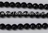 CON14 15.5 inches 7mm faceted round black onyx gemstone beads