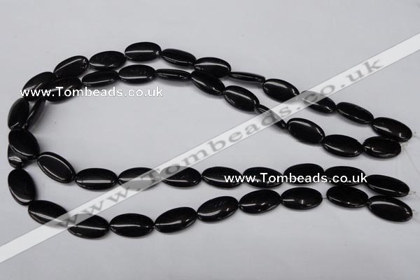 CON33 15.5 inches 10*18mm oval black onyx gemstone beads