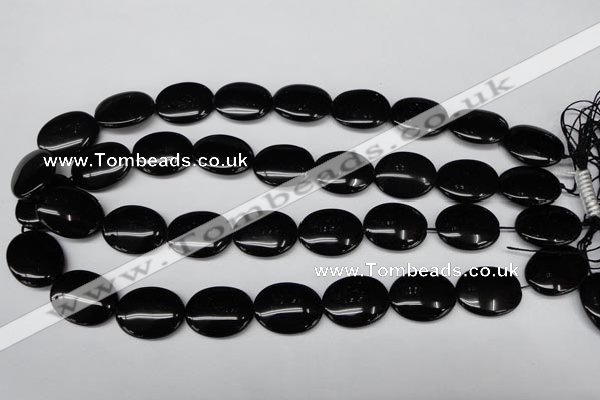 CON34 15.5 inches 17*22mm oval black onyx gemstone beads