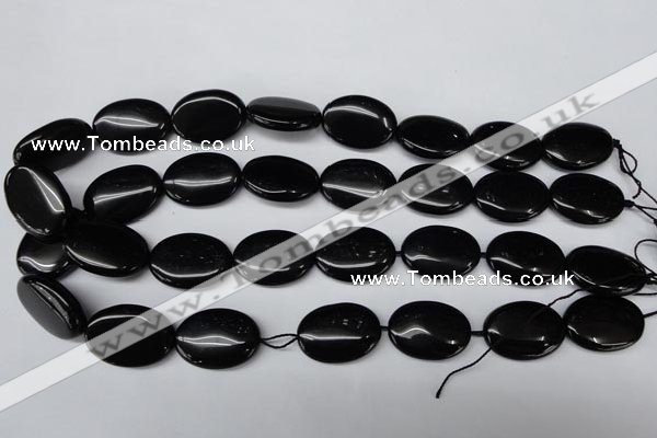 CON35 15.5 inches 18*25mm oval black onyx gemstone beads