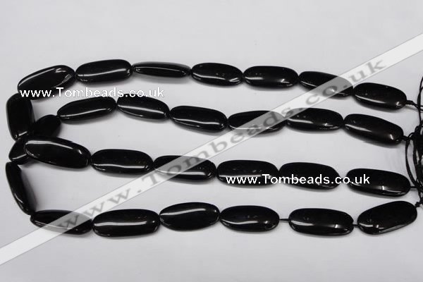 CON36 15.5 inches 10*30mm oval black onyx gemstone beads