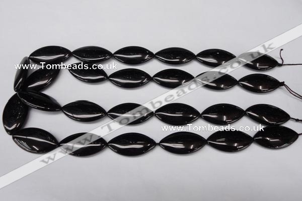 CON40 15.5 inches 16*30mm marquise black onyx gemstone beads