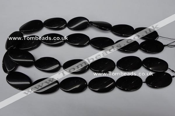 CON59 15.5 inches 18*30mm twisted oval black onyx gemstone beads