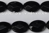 CON65 15.5 inches 13*18mm faceted oval black onyx gemstone beads