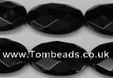 CON68 15.5 inches 20*30mm faceted oval black onyx gemstone beads