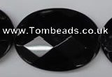 CON70 15.5 inches 30*40mm faceted oval black onyx gemstone beads