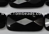 CON93 15.5 inches 20*40mm faceted rectangle black onyx gemstone beads