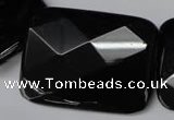 CON94 15.5 inches 30*40mm faceted rectangle black onyx gemstone beads