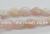 COP06 15.5 inches 9*12mm twisted rice natural pink opal beads wholesale