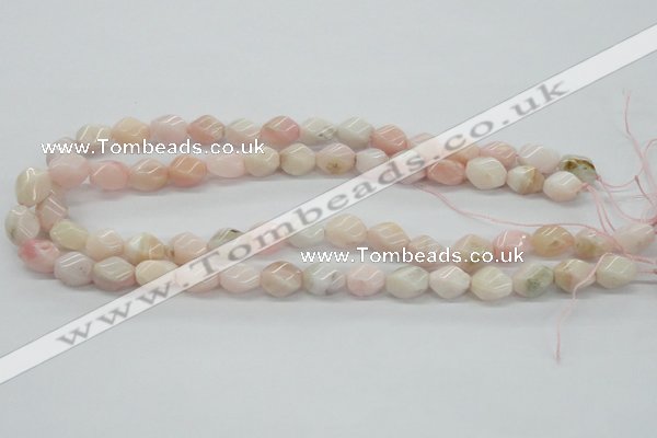 COP06 15.5 inches 9*12mm twisted rice natural pink opal beads wholesale