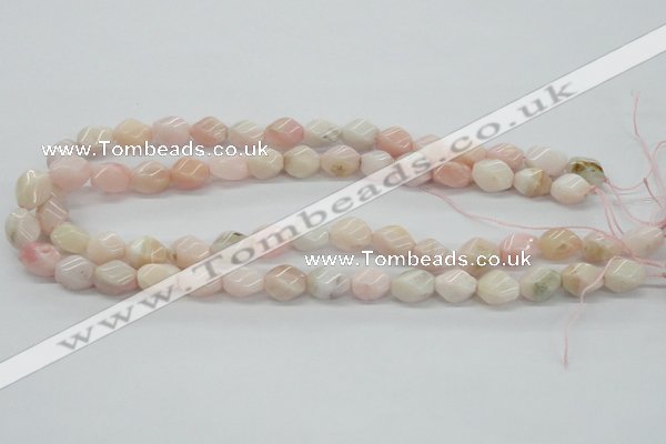 COP06 15.5 inches 9*12mm twisted rice natural pink opal beads wholesale