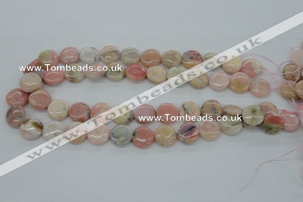 COP08 15.5 inches 16mm flat round natural pink opal beads wholesale