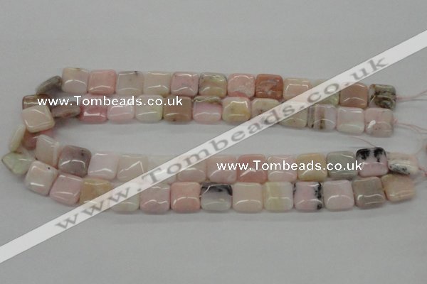 COP10 15.5 inches 14*14mm square natural pink opal beads wholesale