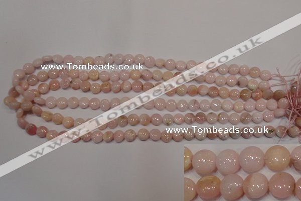 COP1011 15.5 inches 8mm flat round natural pink opal gemstone beads