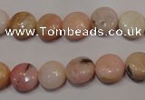 COP1012 15.5 inches 10mm flat round natural pink opal gemstone beads